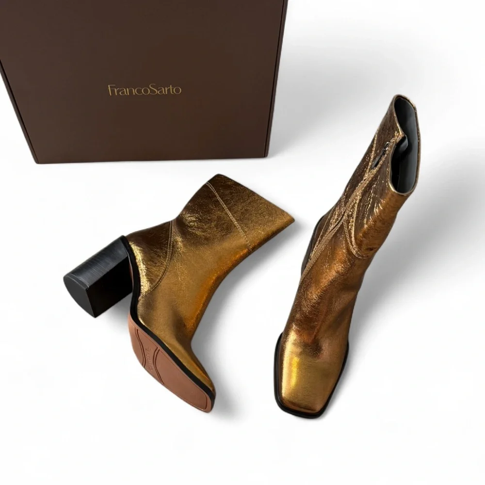 Franco Sarto Bronze Stevie Boots, Women's Size‎ 8.5